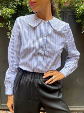 Carica l&#39;immagine nel visualizzatore di Gallery, Camicia colletto righe blu
