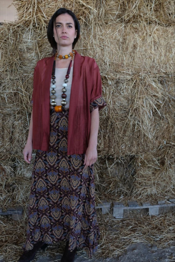 Carola kimono - rosa mattone