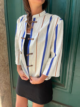 Carica l&#39;immagine nel visualizzatore di Gallery, SAMARCANDA shirt stripes blu and brown
