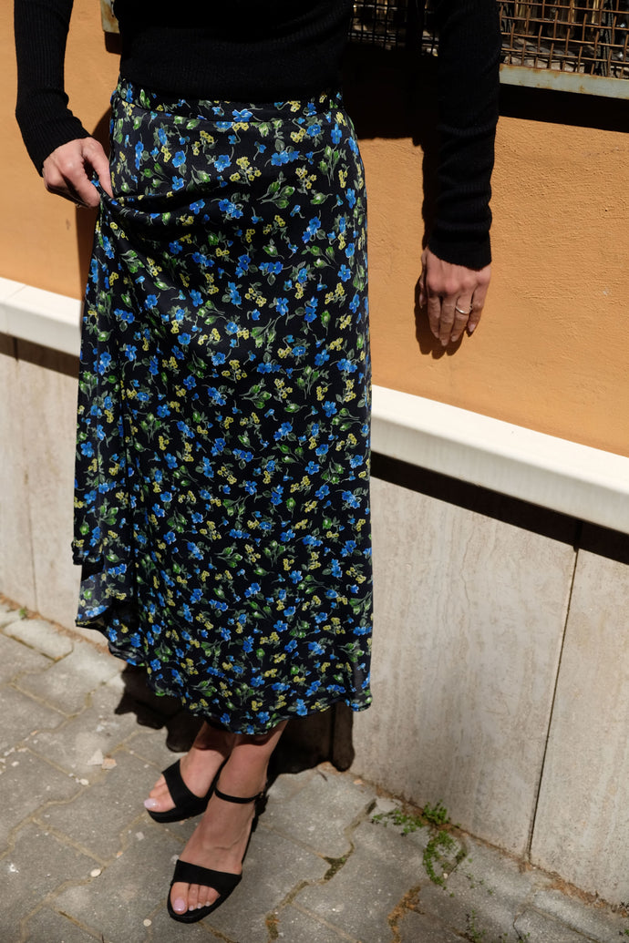 SAIGON midi skirt flower green