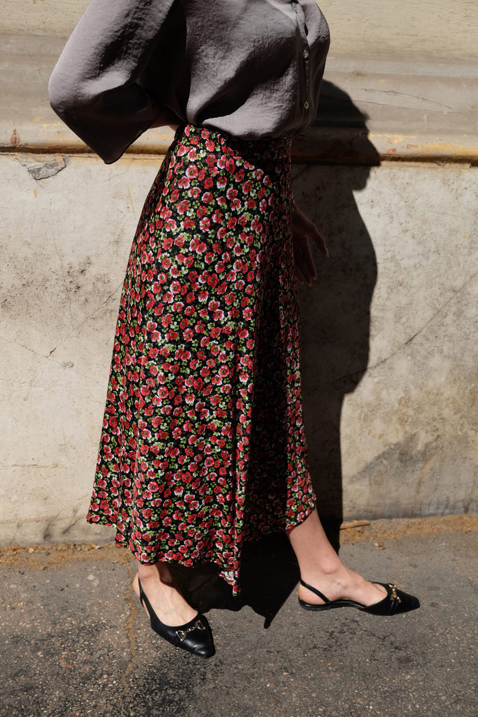SAIGON midi skirt flower red
