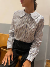 Carica l&#39;immagine nel visualizzatore di Gallery, Camicia colletto righe blu
