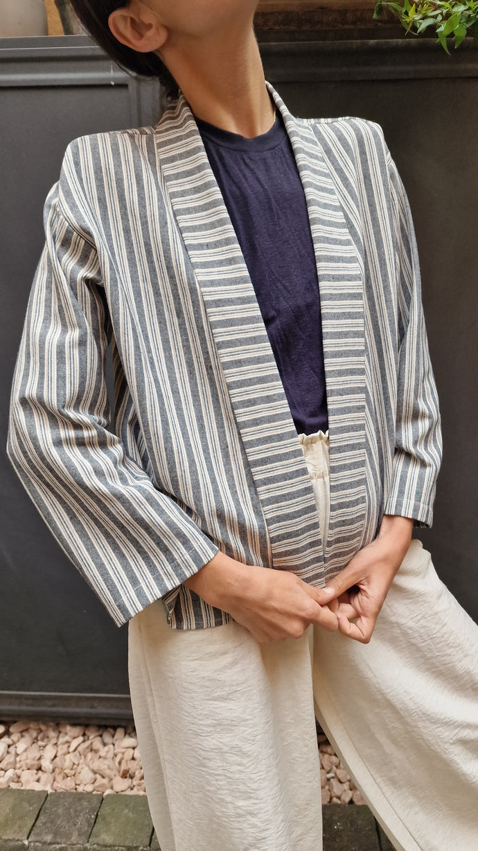 DELHI kimono grey stripes
